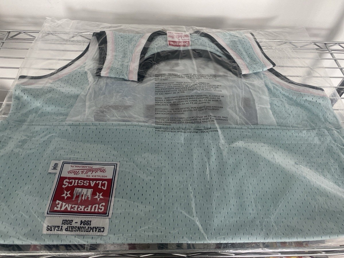 Supreme Mitchell & Ness Basketball Jersey Size Medium Light Blue