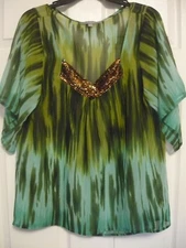 Ladies Large Blouse  Top , Half Sleeve, by NY Collection