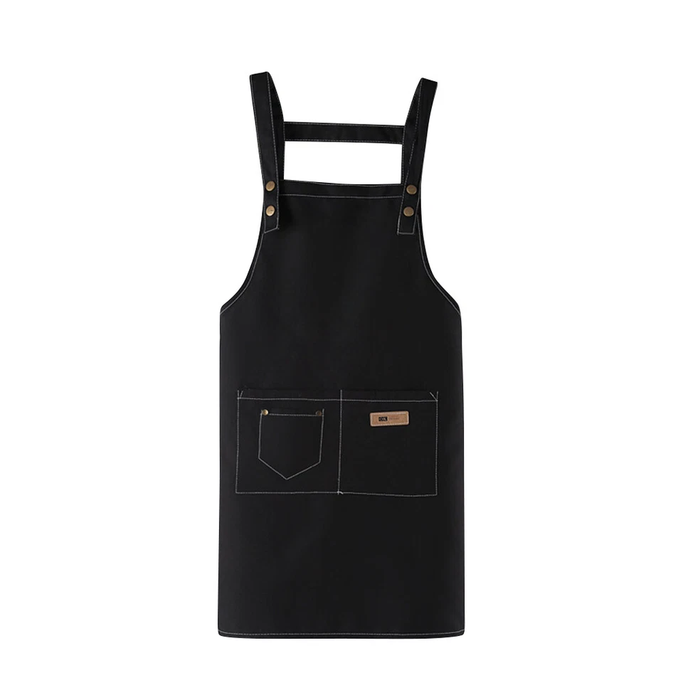 Canvas Apron Cooking Kitchen Aprons,Women and Men Chef Apron with 2 Pockets USA - Image 2 of 4