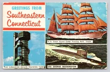 US Coast Guard Cadet Training Bark Eagle Southeastern Connecticut Postcard