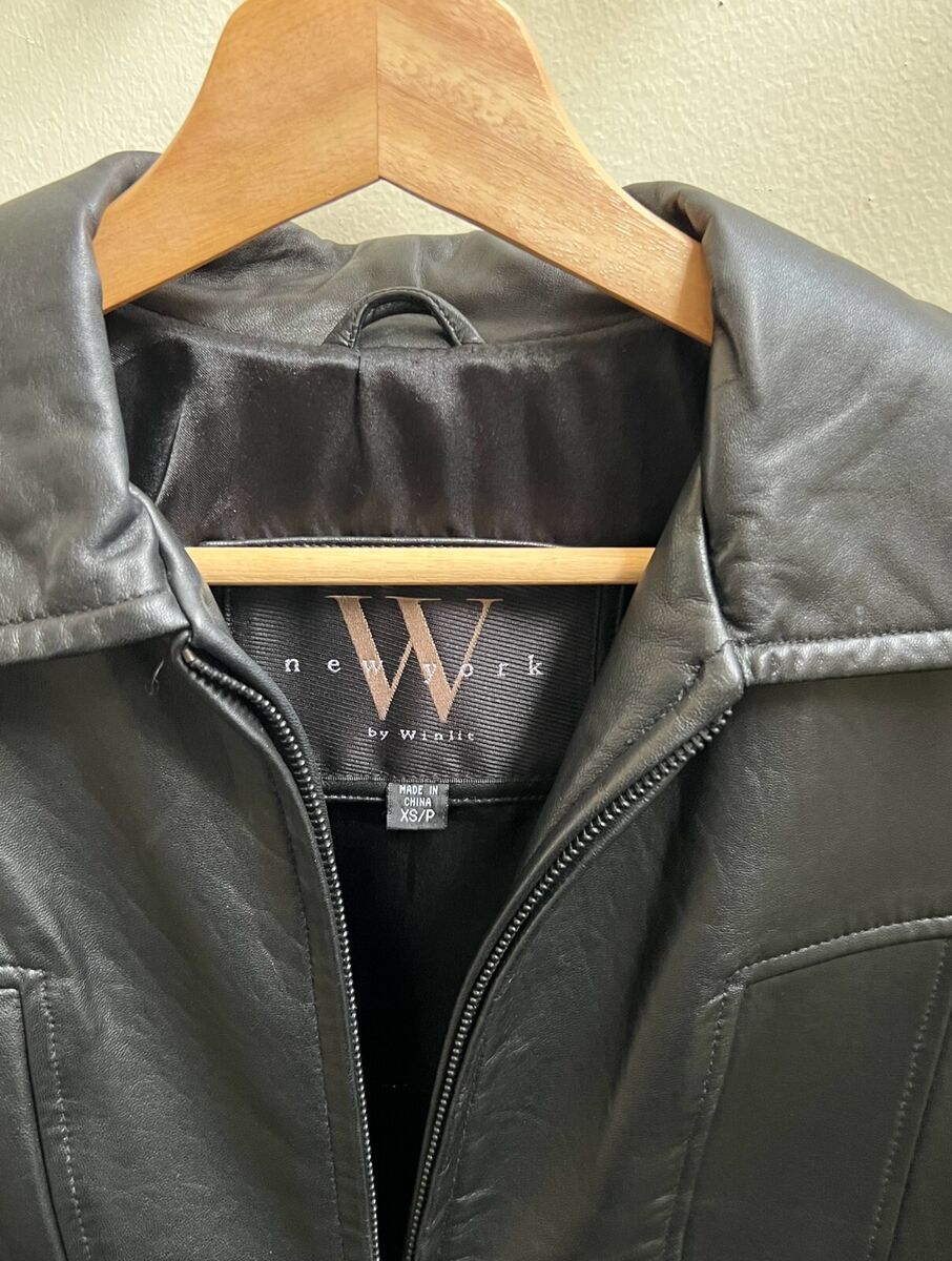 W New York by Winlit Women's Black Leather XS/P Jacket Two W New York by Winlit Women's Black Leather XS/P Jacket Two