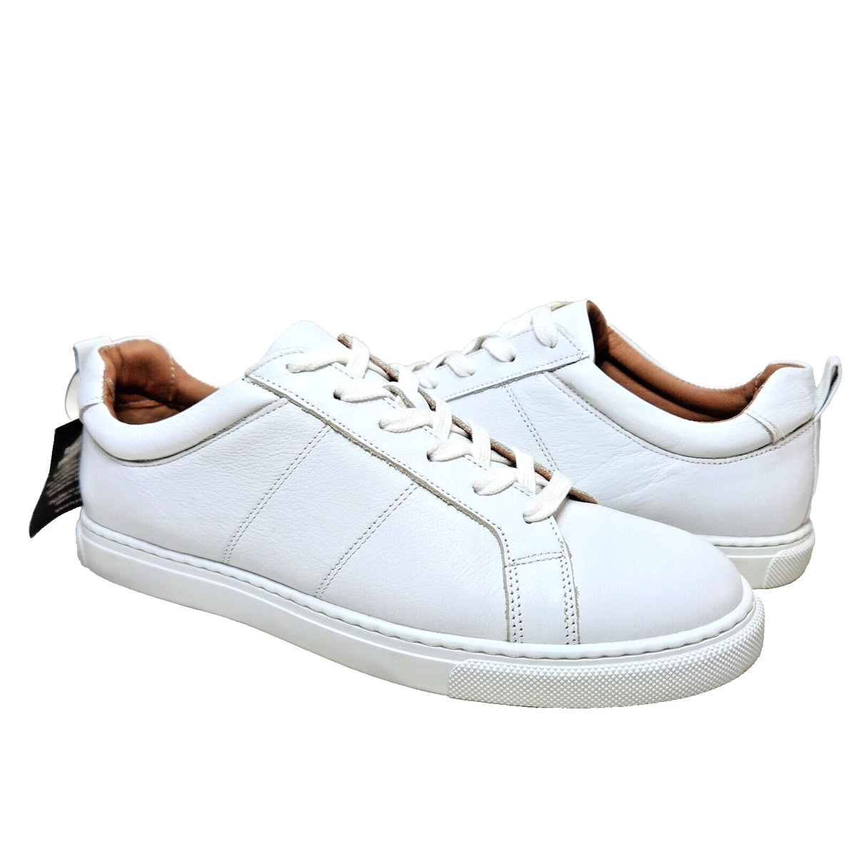 WHISTLES Koki Lace Up Sneakers NEW Sz 40/9 US White Leather Made In Portugal - Main Image