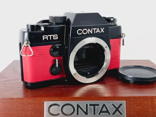 Red leather🌸[Near MINT] Contax RTS SLR 35mm Film Camera Body Only From JAPAN