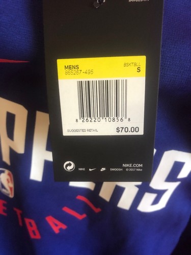 Nike NBA La Clippers Basketball Long Sleeve Sweater Nwt Size S Mens Blue - Picture 4 of 7