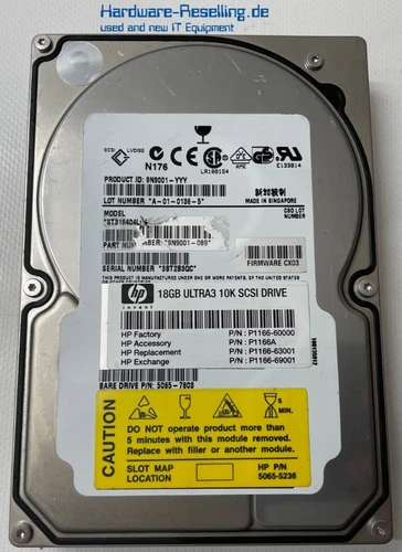 HP Seagate 18GB U160 SCSI 4MB 10K 3,5 " ST318404LC 5065-7803 P1166-60000