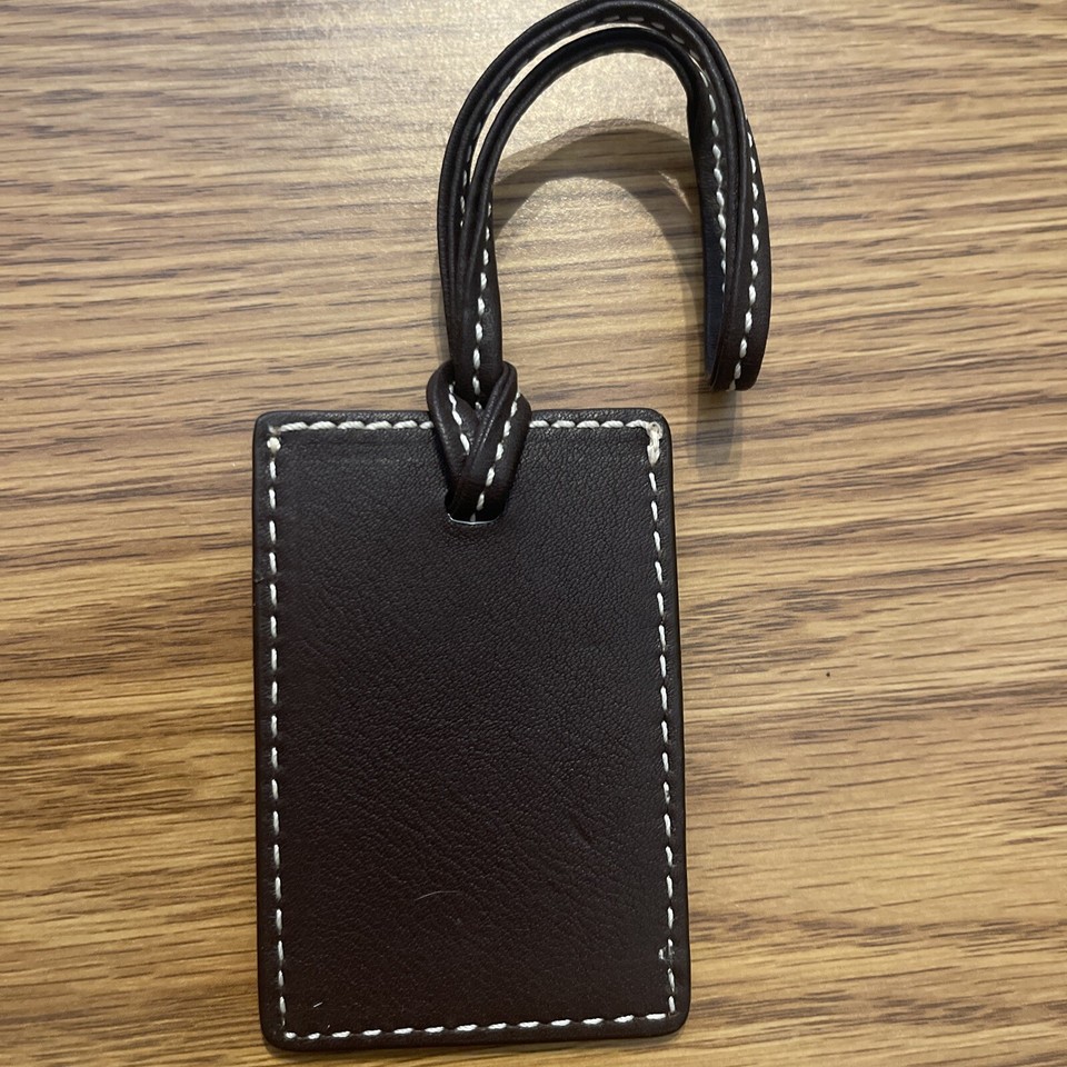 Coach Luggage Tag Brown Leather Unused eBay