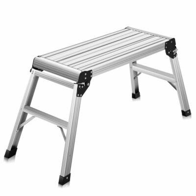 5HD EN131 Aluminum Platform Drywall Step Up Folding Work Bench Stool Ladder New
