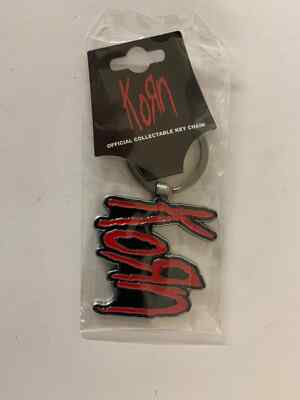 Korn Red Classic Shaped Logo Metal Key Ring Officially Licensed