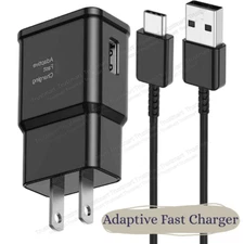 For Samsung Galaxy S23 S22 S21 S20 Fast Charging USB Wall Charger Type C Cable