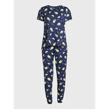 New Joyspun Women Pajama set  Jogger with pocket  Navy Blue Lemon U pick