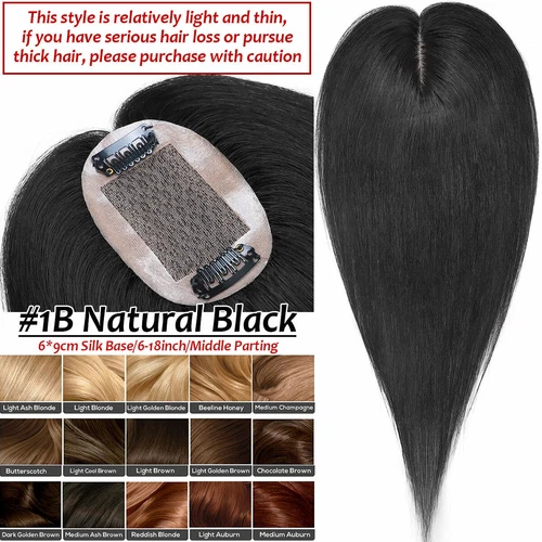 100% Echthaar Topper Toupet Extensions Clip In Remy Human Hair Toupee Haarteil l - Bild 51 von 84