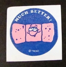 Vintage TREND Matte Scratch 'n Sniff Sticker BANDAID "Much Better" 1980s & Smell