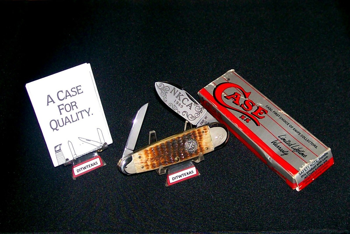 Case XX ROG62070 SS Knife 1989 NKCA Rogers Jigged Bone USA Made
