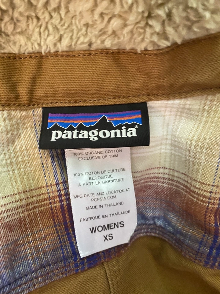 PATAGONIA CON CAPUCHA PRAIRIE DAWN Cremallera y Snap Frontal XS Marrón Tostado Algodón Orgánico ¡EXCELENTE ESTADO USADO!! Foto 3 de 4