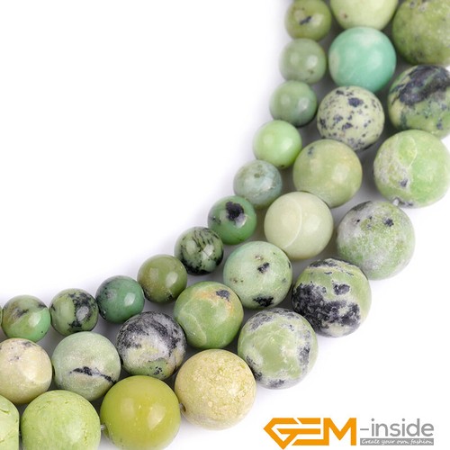 Natural Green Turquoise Gemstone Round Loose Beads For Jewelry Making Strand 15" - Picture 12 of 30