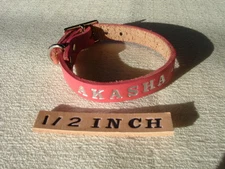 #DC2H  PERSONALIZED! PUPPY or CAT 1/2" LEATHER COLLAR with stamps.