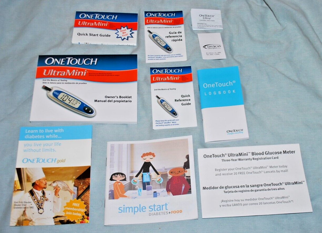 ONE TOUCH ULTRA MINI Blood Glucose Meter WORKING w Case, Manual, Lancets, Log eBay