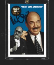 220 MEAN GENE OKERLUND  ( Deceased ) signed Wrestling Card w/COA   ***BONUS**