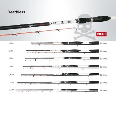 Paladin Deathless Rute Glasfaser 1,40m - 3,0m 5-100g Forelle Barsch Zander Hecht