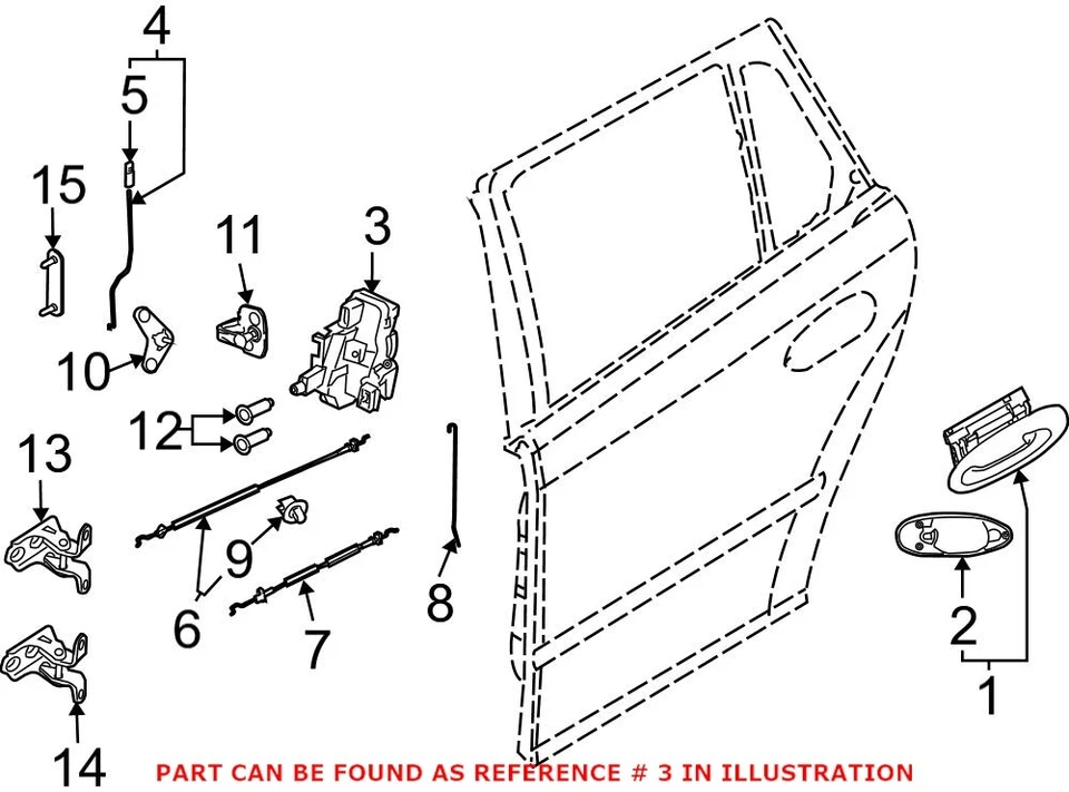 Mecanismo de cerradura de puerta derecha pasajero trasero genuino 12803481 para Saab 9-3 9-3x Foto 2 de 2