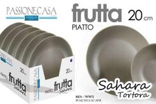 6 PZ PIATTO PIATTI DOLCE FRUTTA 20CM PORCELLANA SAHARA COLORE MARRONE TORTORA