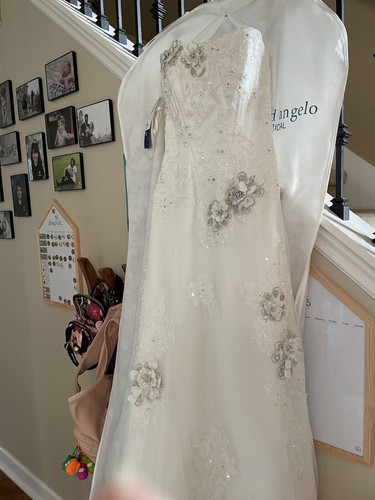ALFRED ANGELO Wedding Dress Size 2 #850/Sapphire Strapless Lace w/ Chapel Train - Picture 12 of 12