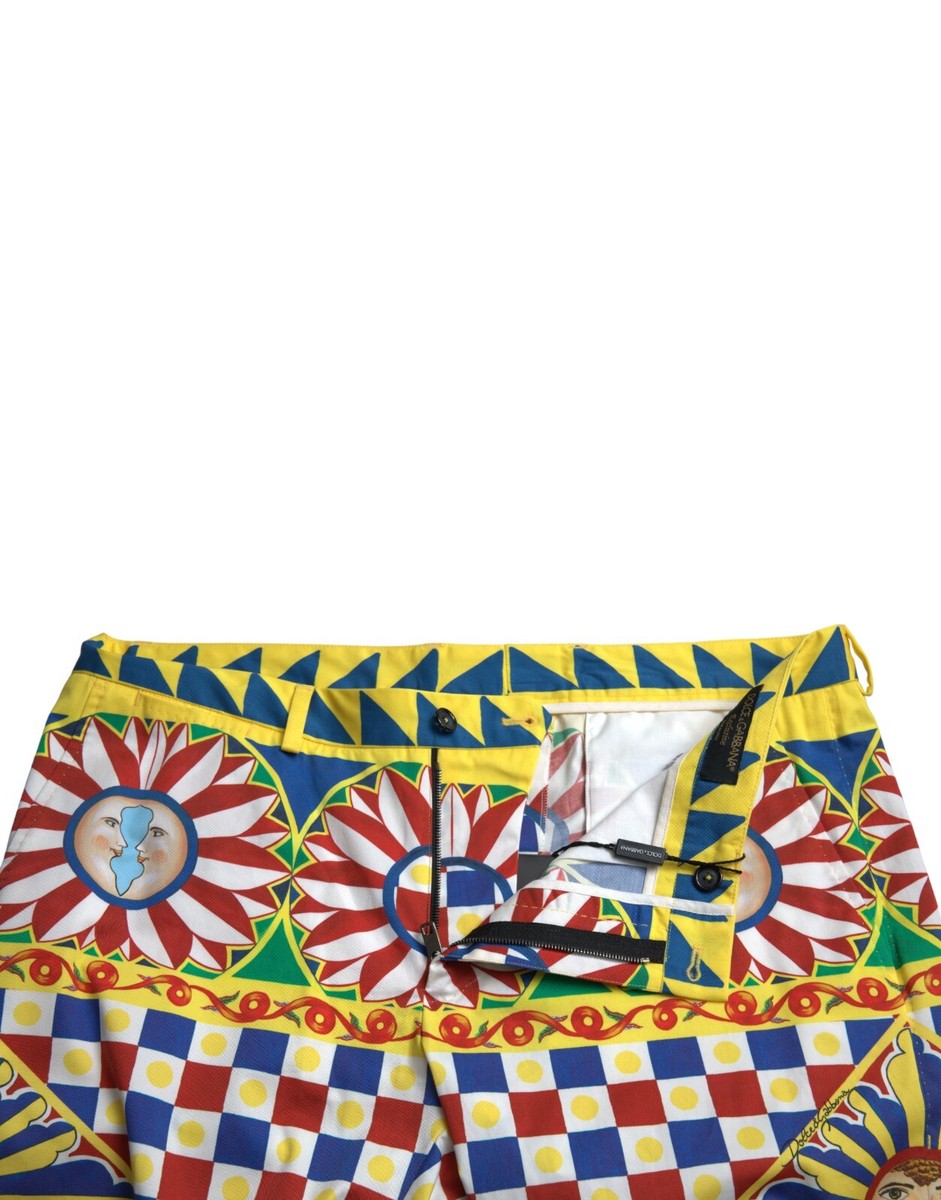 DOLCE & GABBANA Shorts Multicolor Carretto Print Men Bermuda