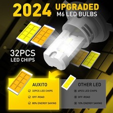 AUXITO 30000LM 9003 H4 LED Headlight High Low Beam Dual Color Yellow&White 2PCS