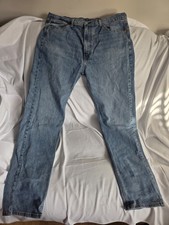 Levi's 505 Straight Regular Fit Light Wash Blue Denim Jeans Men's