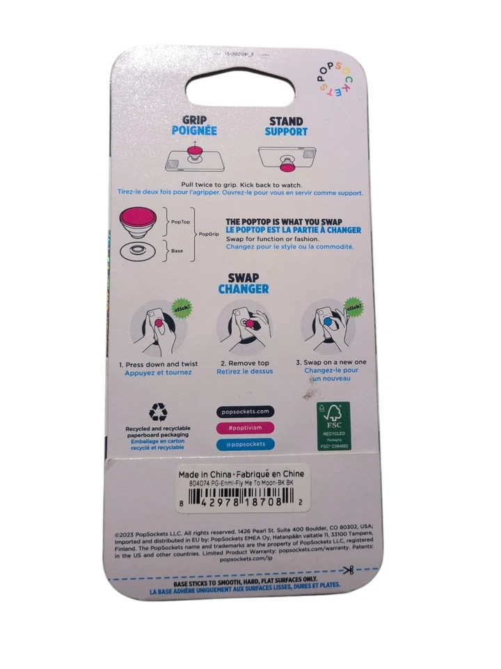 PopSockets PopGrip Premium Phone Grip & Stand - Enamel Fly Me To The Moon - Image 2 of 2
