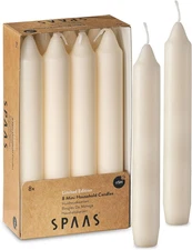 6" Ivory Candlesticks - Pack of 8 Short Taper Candles - 5 Hour Long Burning Crea