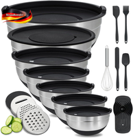 RüHrschüSsel Set Edelstahl Mit Deckel Und Reibe FüR Kochen Und Backen