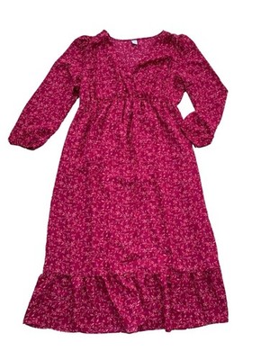 Old Navy NWT Women s Maternity Medium Pink Floral Waist Define Flowy Maxi Dress