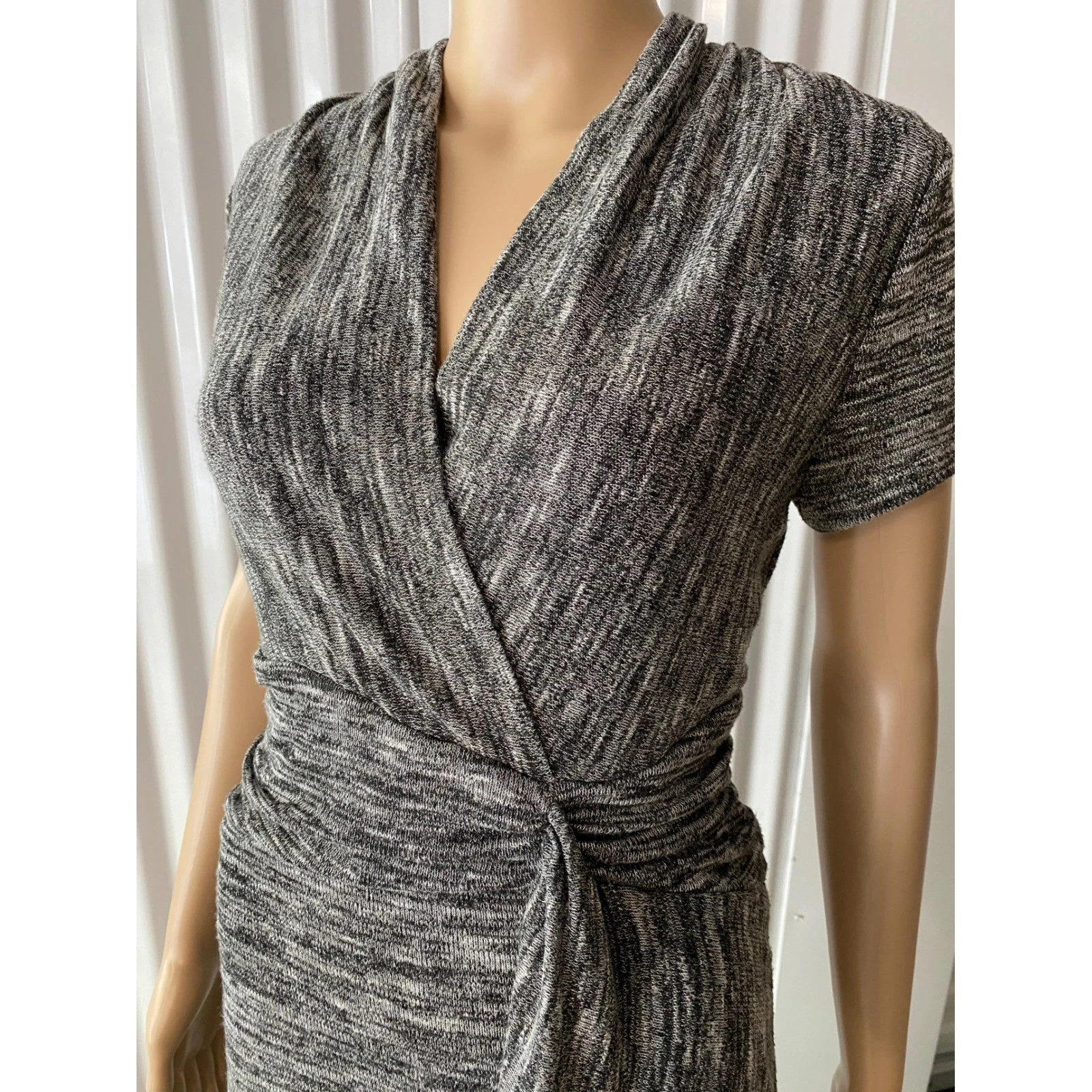 VETEMENTS Abito Maeve Maglia Avvolgente Casual Carriera Lavoro Manica Corta Grigio Medium