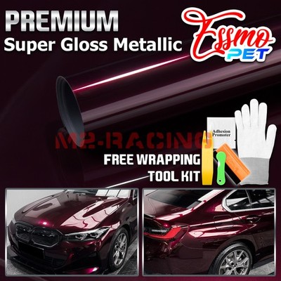 ESSMO PET Super Gloss Metallic Wild Plum Purple Auto Vinyl Wrap Film Decal Paint