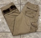 Mens 36X32 LL BEAN Flannel Lined Natural Fit Canvas Cargo Pant Distressed 264592 — photo 2