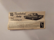 Vintage Rare Amt 65 Thunderbird Hardtop Instruction Manual