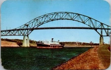 Sagamore Bridge Cap Cod Canal Postcard Sandwich to Buzzards Bay