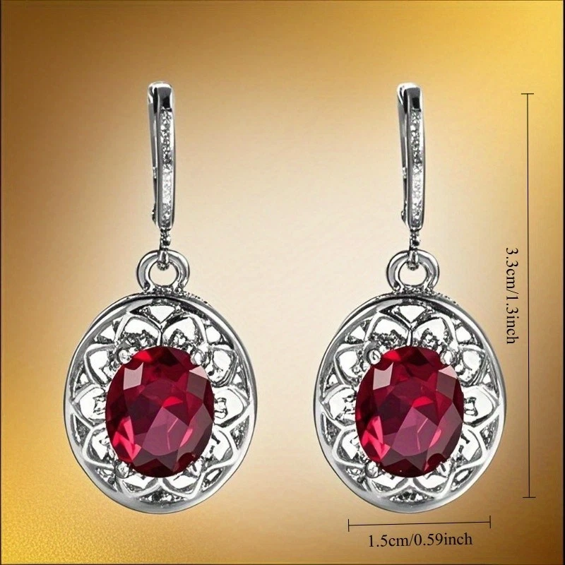 Pendientes colgantes con hebilla de oreja de pétalo ahuecado para mujer joyería Foto 3 de 4