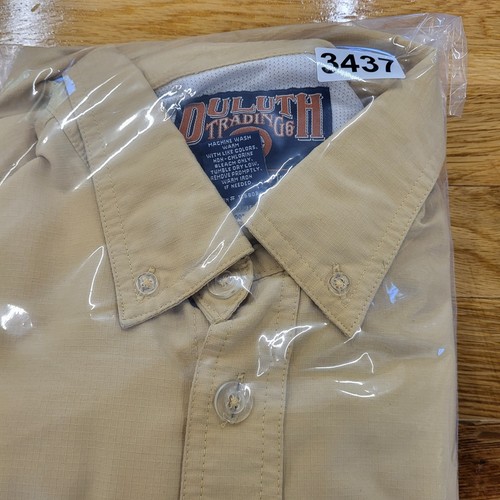 Duluth Trading Co Shirt Mens Size XL Mustard Yellow Vented Pockets Short Sleeve - Picture 12 of 12