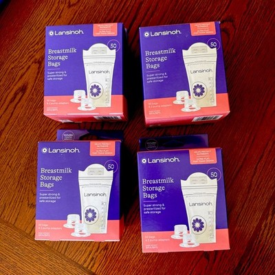 (Lot Of 4- 50 Count Each total 200) Lansinoh Breastmilk Storage Bags