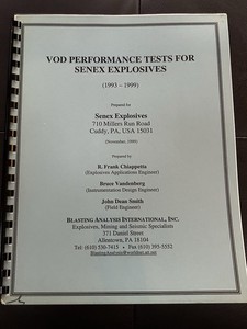 VTG. VOD Performance Tests For Senex Explosives By Blasting Analysis 
