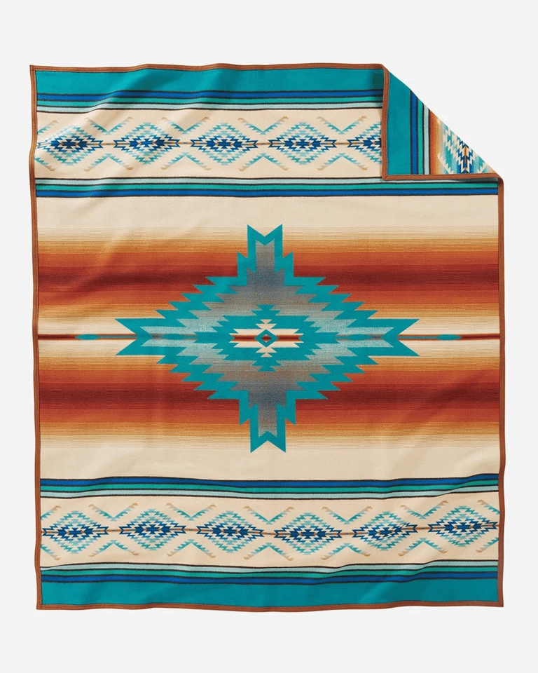 NWT Pendleton Beaver State Pagosa Springs Jacquard Robe Blanket Turquoise - Image 3 of 4