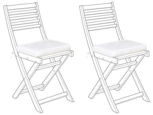 Set 2 Cuscini Per Sedie Da Esterno A Forma Di U, 48x48 Cm, Imbottiti E Impermeabili, Colore Cachi