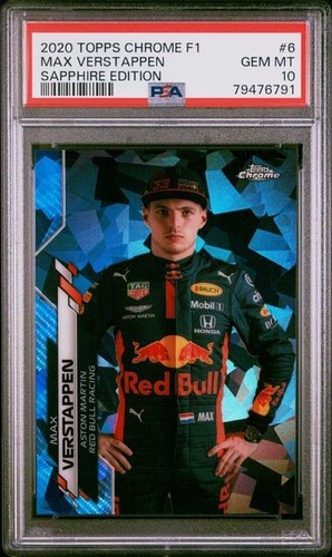 Max Verstappen 2020 TOPPS CHROME F1 SAPPHIRE EDITION #6 PSA 10 GEM MT RC 🔥
