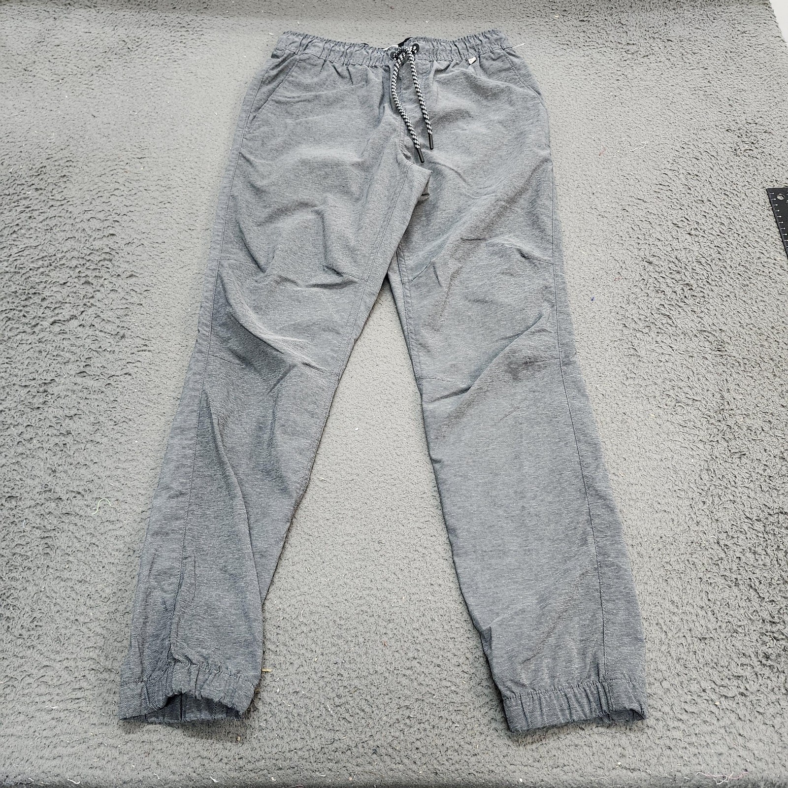 Hurley Pants Mens Small Gray Joggers Elastic Waist Drawstring Pockets Casual