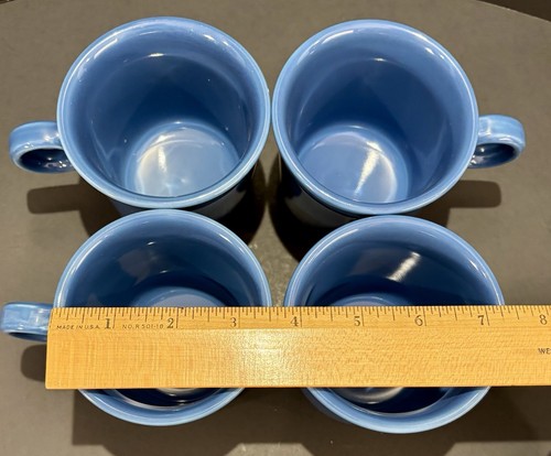Fiesta ware SET OF 4 Coffee Cup Tom & Jerry Ring Handle Mug Fiesta Peacock Blue - Picture 18 of 20