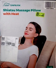 Snailax Black Lower Back Deep Tissue Shiatsu Massager Pillow W/Heat SL-128B