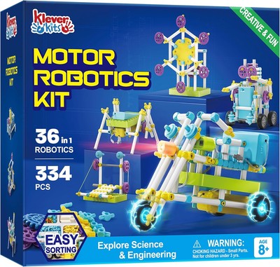 Klever Kits Motor Robotic Kits, 36in1 Make Your Own Kids Craft Kits Educational