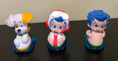 *3* BUBBLE GUPPIES  roll go ramp slide figure toys